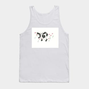 Baby Cow With Cone Flowers Tank Top